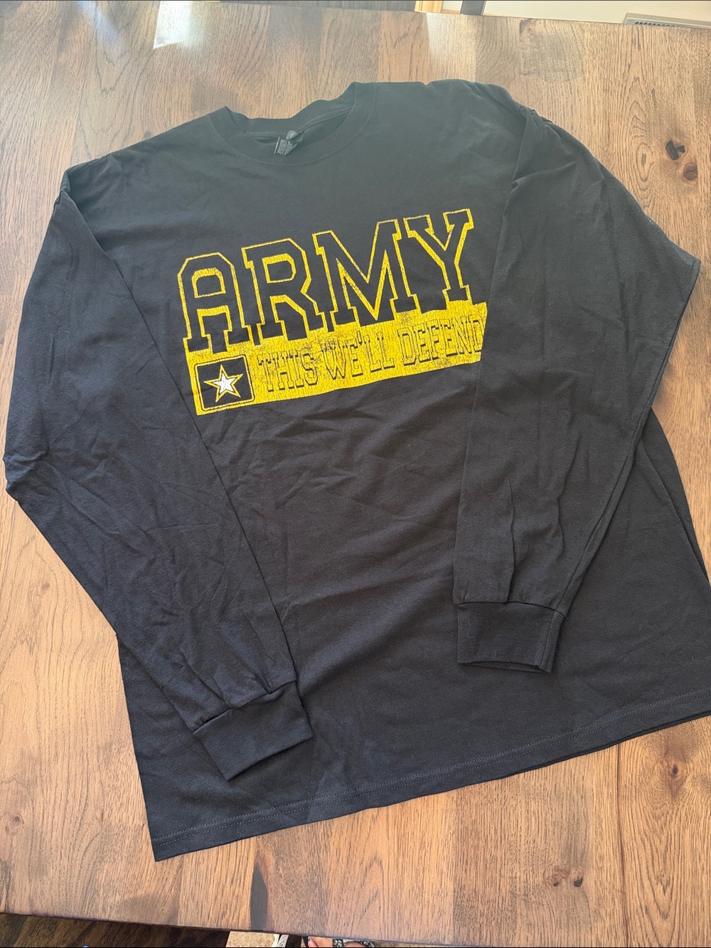 M&O Gold Men's XXL Black Long Sleeve Army T-shirt